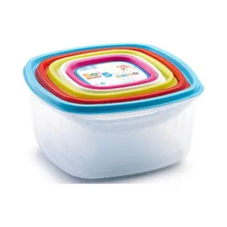 Plasticforte Vershoudbakjes - Set Van 5x - Diverse Formaten - Voorraadbakjes Met Deksel - 220+360+600+1200+2000 Ml