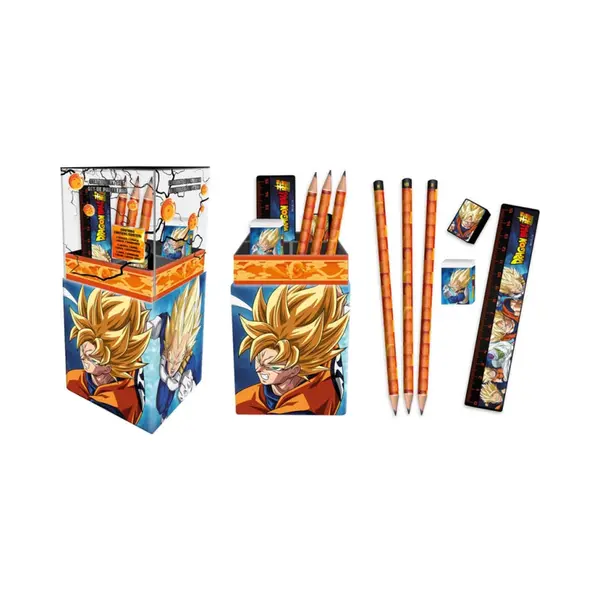 Naruto Shippuden Pennenhouder Met Schrijfwaren – 6-delig – 3 Potloden, Gum, Slijper & Liniaal thumbnail