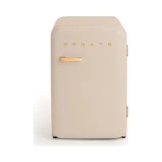 Create / Retro Fridge 83.5 Wood/Kühlschrank In Sand, Griff Holz / 98W, Niedriger Verbrauch, 2 Ablagen, Temperaturregler, Flaschenhalter, 56x54x84cm