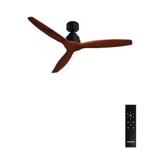 Create Windstylance M Deckenventilator, Abs, Schwarz, Rotholzoptik, Mit Fernbedienung, 40 W, Leise, Ø 132 Cm, 6 Geschwindigkeiten, Timer,