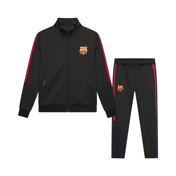 Fcb Fc Barcelona Trainingsanzug Schwarz Für Kinder - Größe 128/8 Jahre - Schwarzer Barca Trainingsanzug Kids - Offizielles Produkt thumbnail