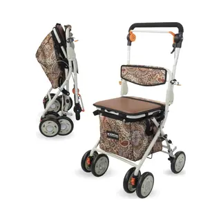 Mobiclinic®, Rollator Mit Großer Einkaufstasche Und Sitz, Zusammenklappbarer, 21 L, Coliseo, Einkaufswagen 4 Rädern, Stahl, Gepolsterterd,