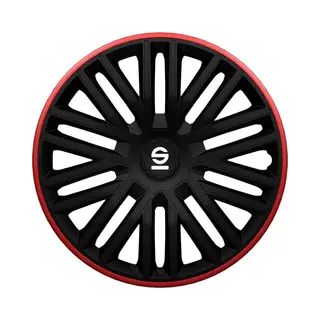Sparco Radzierblenden Bergamo - 15-Zoll - Schwarz/Rot - Satz Mit 4 Stück