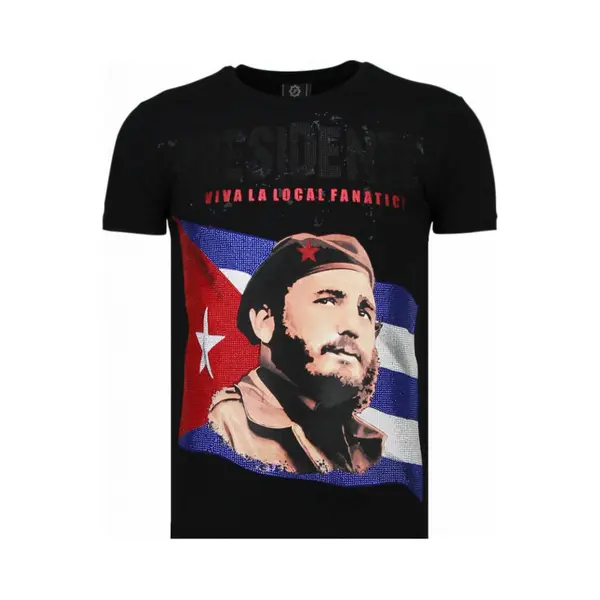 Local Fanatic Presidente - Rhinestone T-shirt - Zwart thumbnail