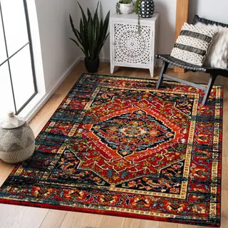 Muratap Tapijtenloods Vintage Marrakech Vloerkleed Zwart / Multi Laagpolig- 80x150 Cm