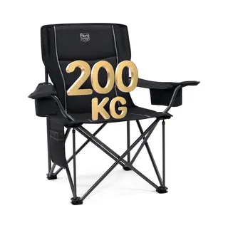 Timber Ridge Camping Chairs For Adults Heavy Duty 200kg Oversized, Padded Folding Chair With Cup Holder And Cooler Bag Comfy For Outdoor Picnic