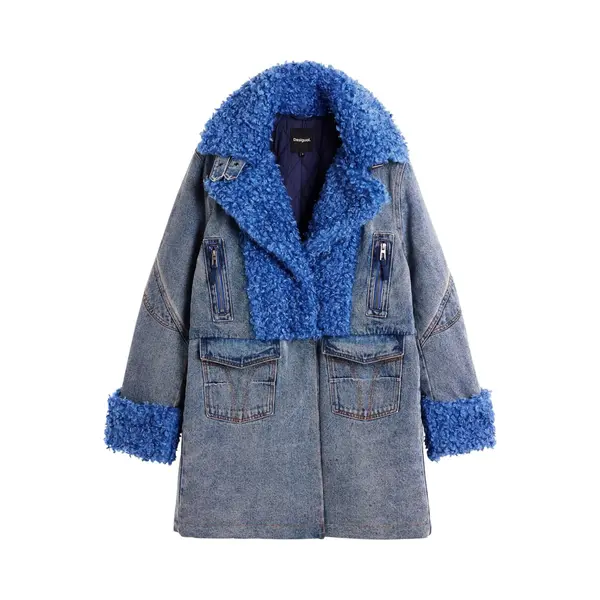 Desigual Wintermantel Kobaltblauw / Blauw Denim thumbnail