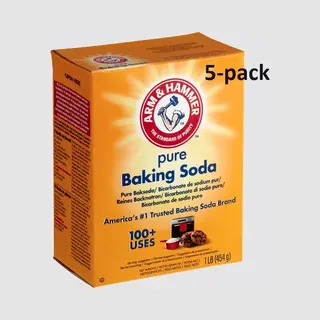Voordeelverpakking 5 X 454 Gram Baking Soda Arm & Hammer - Natriumbicarbonaat - Schoonmaak Soda - Zuiveringszout - Bicarbonaat - Baksoda - Bakpoeder -