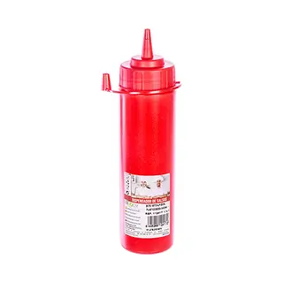 Cm Doseerfles/sausfles Rood - Kunststof - Met Schenktuit - 500 Ml - 25 X 6 Cm - Pannenkoeken/poffertjes