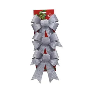 Gerimport Kerst Ornamenten Strikken - 3x St - Zilver - 15 X 24 Cm - Kerstboomstrikjes