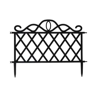 Gerimport Tuinhekjes - 5x Stuks - Kunststof - 240 Cm - 48 X 36 Cm - Zwart - Borderrand - Tuinafscheiding