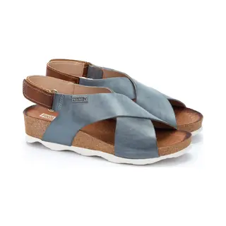 Pikolinos Keilsandalen In Leder Mahon Für Frauen Farbe Denim