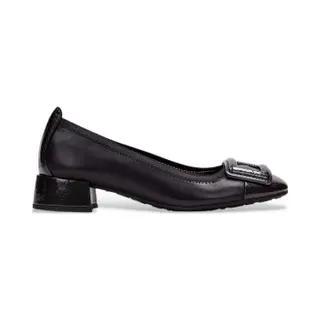 Hispanitasvoor Vrouwen. HI254318 Zwarte Leren Schoenen (39), Leer, 3 Tot 5 Cm, Geen, Casual