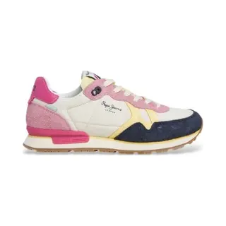 Pepe Jeans Für Damen. PLS40037 Brit Fly Mehrfarbige Turnschuhe Aus Leder (37), Wohnung, Wildleder, Schnürsenkel, Lässig