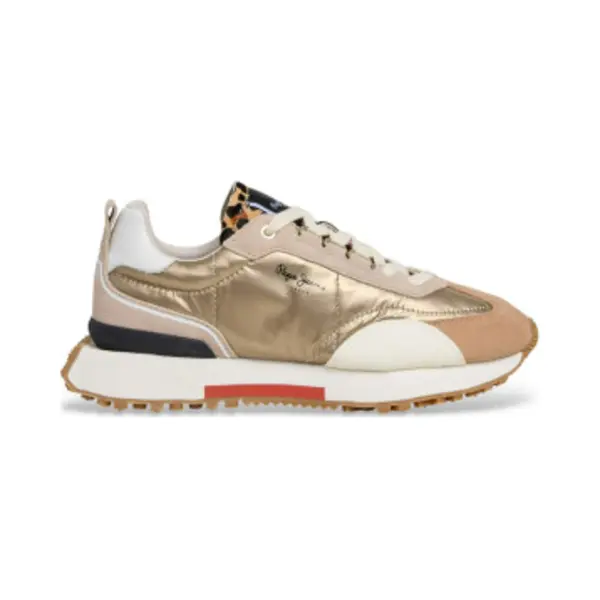 Pepe Jeans For Woman. PLS600039 Gold Fashion Sneakers (40), Flat, Laces, Casual thumbnail