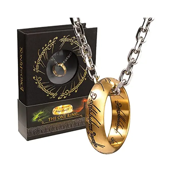 The Noble Collection The Lord Of The Rings The One Ring - Anodised Stainless Steel One Ring On 24in (61cm) Chain - Officially Licensed Film Set Movie thumbnail