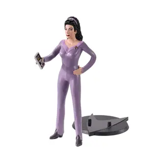 The Noble Collection Star Trek Bendyfigs Troi - 7.5in (19cm) Noble Toys Bendable Figure Posable Collectible Doll Figures With Stand, Multicolor,