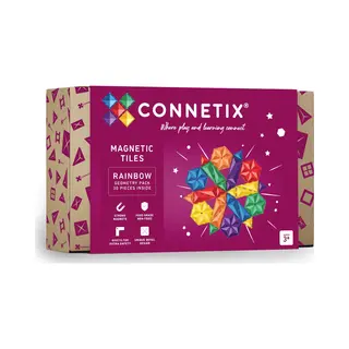 Connetix - Magnetisch Tegels - Regenboog Geometrie Pakket - 30 Stuks - Magnetisch Speelgoed