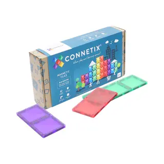 Connetix - Magnetisch Tegels - Regenboog Rechthoekige Verpakking - 18 Stuks - Magnetisch Speelgoed