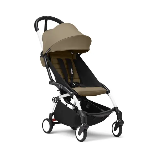 Stokke YOYO3 Kinderwagen Ab 6 Monaten - Inklusive Weißem Rahmen, Toffee Sitzkissen + Verdeck - Blitzschnell Ein- Und Ausklappbar - Leicht & Kompakt - thumbnail