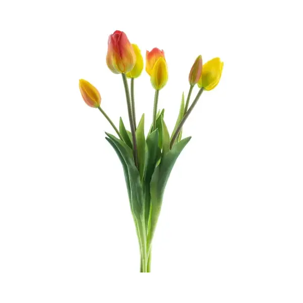 Buitengewoon Boet Bosje Kunst Tulpen X7 Yellow/orange 47cm thumbnail