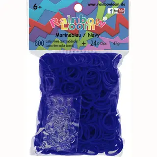 Rainbow Loom Elastiekjes - Marine Blauw Met 24 Clips