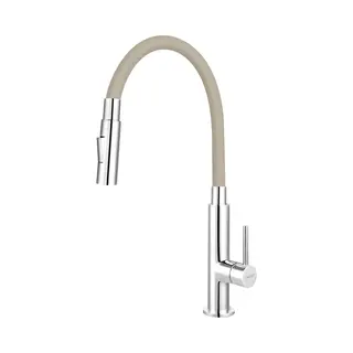 Novaservis Ferro - Keukenkraan Met Flexibele Arm, Dualspray, Beige /chroom 70730, 0BE