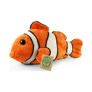 Rappa Eco Knuffel Clown Vis / Nemo 25 Cm - Realistische Knuffel Van Recyclede Pet Flessen - Oranje, Wit