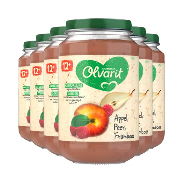 6x Olvarit Fruithapje 12m Appel Peer Framboos 200 Gr thumbnail