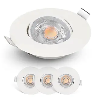 Emos Select Spotjes Wit Dimbaar 3 Stuks – Ultralage Inbouwdiepte - 480 Lumen – 2700K Warm Wit - 4.9W - 50° Kantelbaar - Emos Exclusive Inbouwspots Led