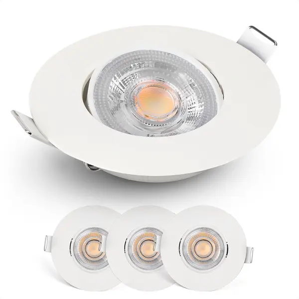 Emos Select Spotjes Wit Dimbaar 3 Stuks – Ultralage Inbouwdiepte - 480 Lumen – 2700K Warm Wit - 4.9W - 50° Kantelbaar - Emos Exclusive Inbouwspots Led thumbnail