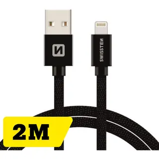 Swissten Datenkabel Textil Usb / Lightning 2.0 M (2 m, Usb 2.0), Usb Kabel