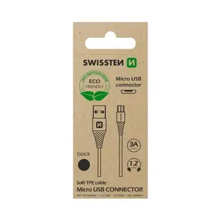 Swissten Micro-Usb Naar Usb Kabel - 1.2M - Wit - Duurzame Verpakking
