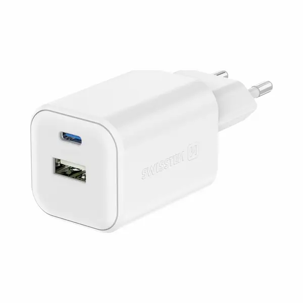 Swissten Reislader Gan 2X Usb-C 65W Pd + 1X Usb-A 18W Qc Wit (65 W), Usb-lader, Wit thumbnail