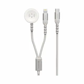 Swissten Draadloze 2 In 1 Magnetische Oplader - Geschikt Voor Apple Watch En IPhone - Lightning - 1.2M - Wit