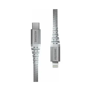 Swissten Datakabel Kevlar Usb-C / Lightning C 1, 5 M Wit (1.50 m, Usb 3.2 Gen 1, 60 W), Usb-kabel