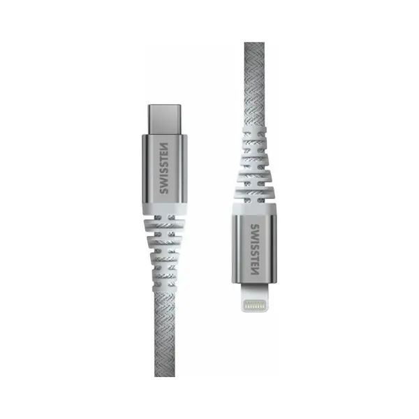 Swissten Datakabel Kevlar Usb-C / Lightning C 1, 5 M Wit (1.50 m, Usb 3.2 Gen 1, 60 W), Usb-kabel thumbnail