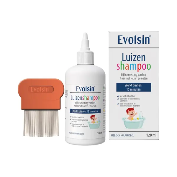 Evolsin® Luizenshampoo Met Metalen Luizenkam – Vanaf 6 Maanden - 120 Ml thumbnail