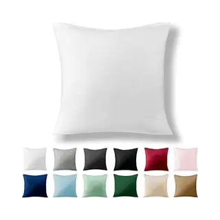 Alreya Renforcé Kissenbezug 40 X 40 Cm - 100% Baumwolle Mit Reißverschluss, Superweicher Kopfkissenbezug 40x40, Kissenhülle, Weiß, Nur Kissenbezug