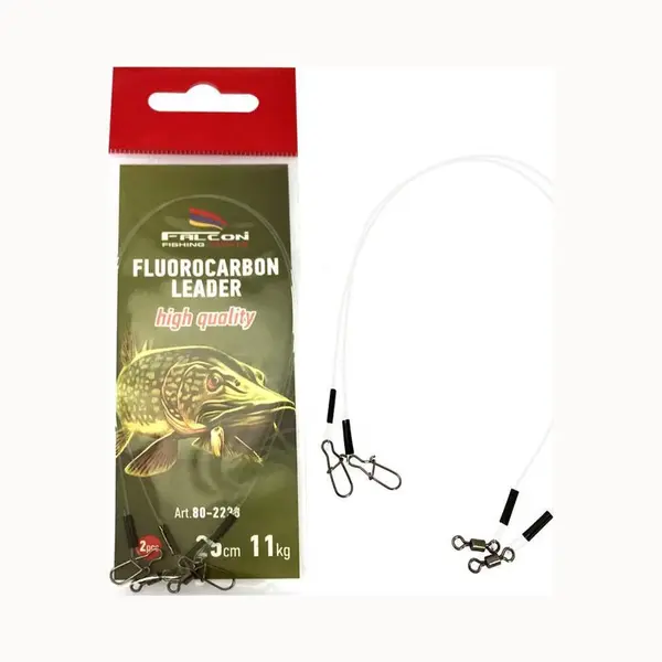 Falcon Fluorocarbon Leader - 7kg - 25cm - 2 Stuks - Roofvis Fluorcarbon Onderlijn - Kunstaas Onderlijn thumbnail