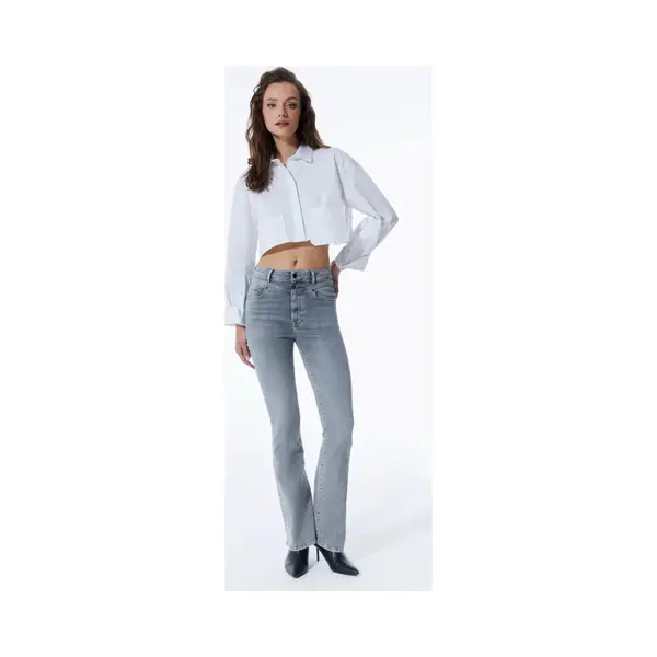 Coj denim Coj - Matilda - Dames Flare Jeans - Grey Vintage thumbnail