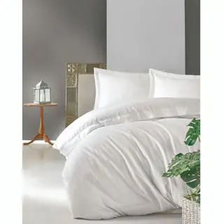 Aucune Beddengoedset - 1 Dekbedovertrek 220 X 240 Cm + 2 Kussenslopen 60 X 60 Cm - 100% Katoen Satijn - Wit