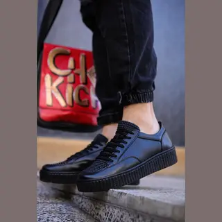 Chekich Heren Sneaker - Helemaal Zwart - Schoenen - CH017 - Maat 40
