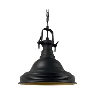 Bamyum Suspension Industrielle Noire En Métal Peint À La Main – Luminaire Vintage E27 Ø30 Cm Pour Salon, Chambre Ou Salle À Manger