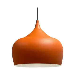 Bamyum Hanging Lamp - Circle Ø30 Cm Metal Vintage Pendant Lamp For Living Room, Kitchen, Dining Table & Children's Room - E27, Orange And White