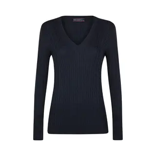 Felix Hardy V-Neck - V Trui - Kabeltrui - 100% Katoen Dames Navy - M