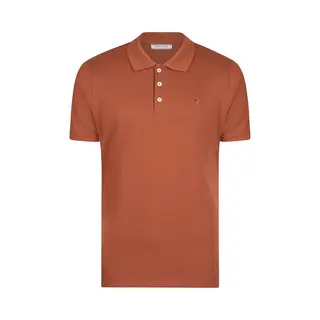 Felix Hardy Polo Shirt Korte Mouw Katoenen Pique Heren Terracotta - M