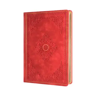 Victoria's Journals - Notitieboek A5 - Old Book Journal - Vintage - Premium Vegan Leer Hardcover - 256 Pagina's Premium Papier (Mat Rood)