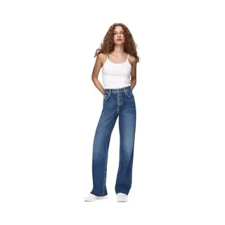 Ltb Damen Jeans Danica L - High Waist - Wide Fit Blau W27-W34 Baumwolle Stretch, Größe, 33W / 32L, Farbe, 16042-55682 Nevino Wash