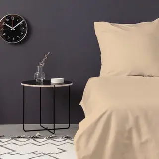Beddengoedset - 1 Dekbedovertrek 220 X 240 Cm + 2 Kussenslopen 60 X 60 Cm - 100% Katoen Satijn - Beige